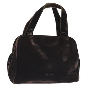 PRADA Hand Bag Velor Brown
